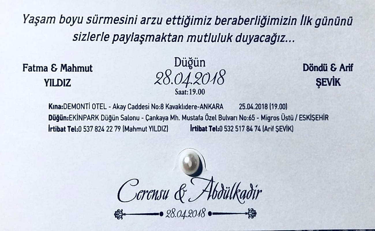 Abdülkadir ŞEVİK - Davetiye
